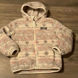 Eddie Bauer Pink, Gray and White hooded fleece. Girls size xs 5-6